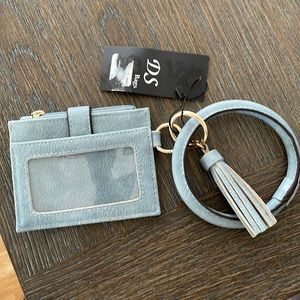 Blue wrist bracelet wallet